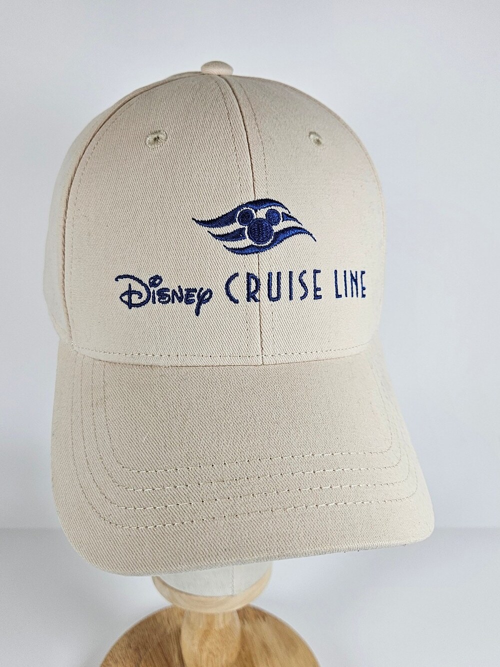 Disney Cruise Line Baseball Cap Hat Embroidered Mickey Mouse Logo Khaki One Size